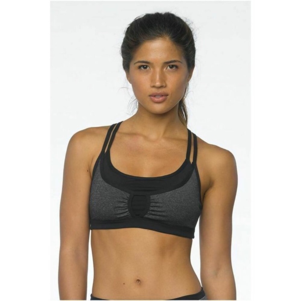 Prana Women LG Heathered Charcoal Soleil Sport Bra